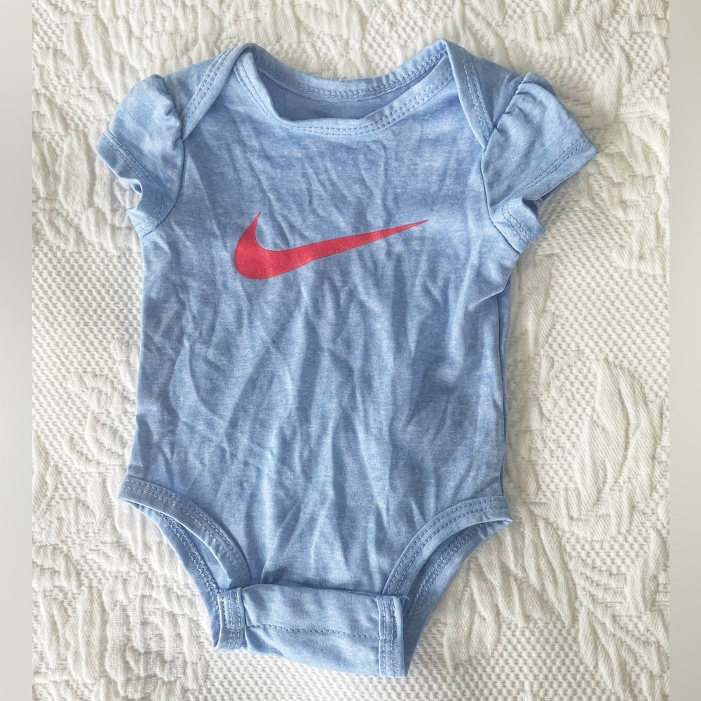 🔴 3/$15 Nike Baby Dri-Fit Moisture Wicking Onesie Newborn Denim Blue Orange